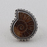 Ammonite Gemstone Pendant Set 925 Sterling Silver Jewelry