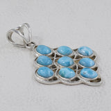 Larimar Gemstone 925 Sterling Silver Pendant