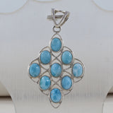 Larimar Gemstone 925 Sterling Silver Pendant