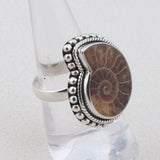 Ammonite Gemstone Pendant Set 925 Sterling Silver Jewelry