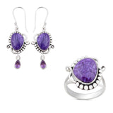 Charoite Designer Pendant Set 925 Sterling Silver Jewelry