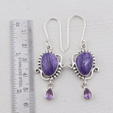 Charoite Designer Pendant Set 925 Sterling Silver Jewelry