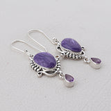 Charoite Designer Pendant Set 925 Sterling Silver Jewelry