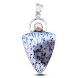 Natural Dendritic Opal Gemstone Jewelry Set