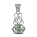 Green Amethyst 925 Sterling Silver Pendant