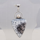 Natural Dendritic Opal Gemstone Jewelry Set