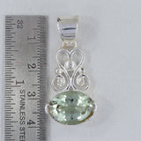 925 Silver Green Amethyst Pendant