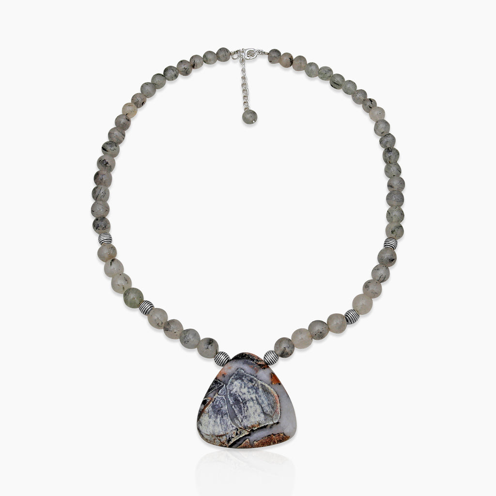 Green Amethyst & Tourmalated Quartz Beads Nacklaces