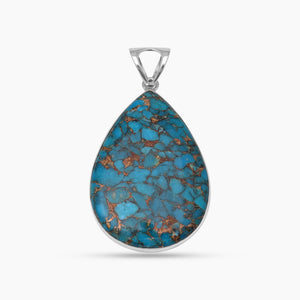 Blue Copper Turquoise Silver Pendants