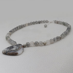 Green Amethyst & Tourmalated Quartz Beads Nacklaces