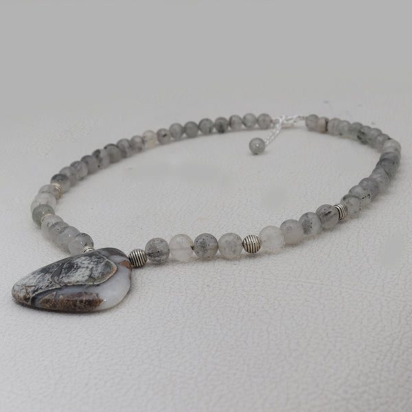 Green Amethyst & Tourmalated Quartz Beads Nacklaces