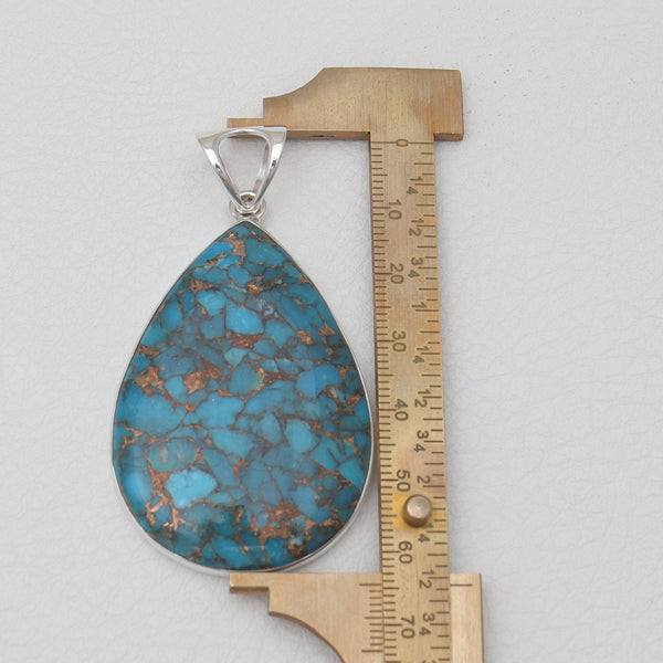 Blue Copper Turquoise Silver Pendants