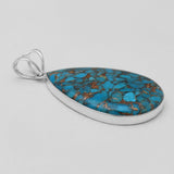 Blue Copper Turquoise Silver Pendants