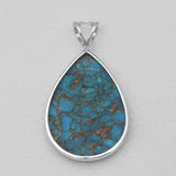 Blue Copper Turquoise Silver Pendants