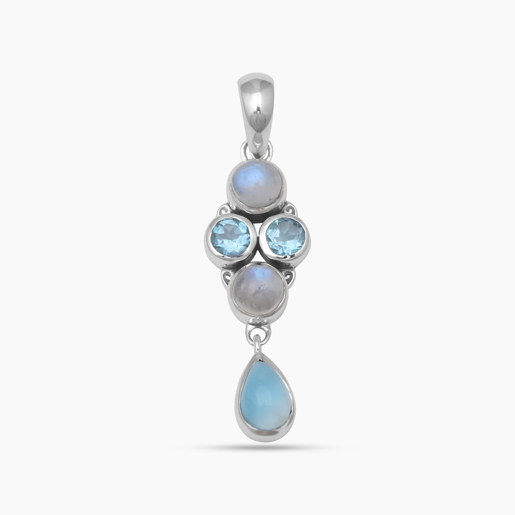 Rainbow Moonstone Silver Pendants