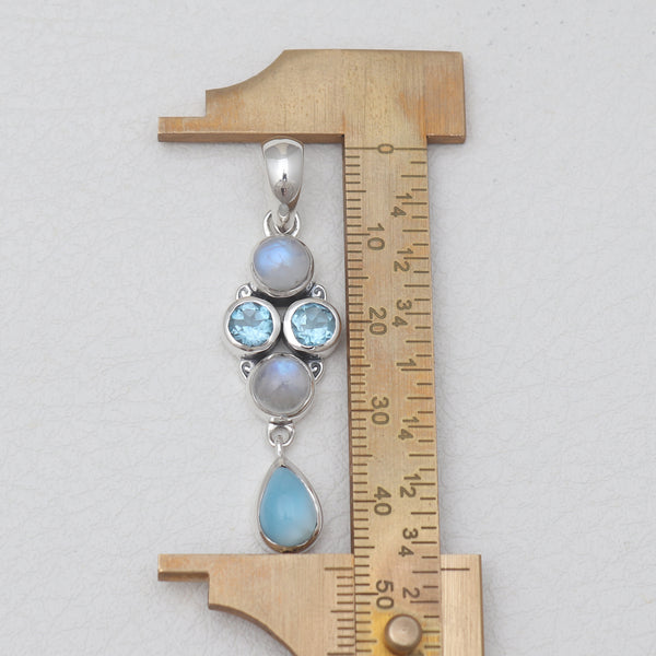 Rainbow Moonstone Silver Pendants