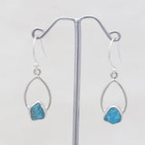 925 Sterling Silver Malachite Fiber Earrings