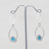 925 Sterling Silver Malachite Fiber Earrings