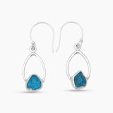 925 Sterling Silver Malachite Fiber Earrings