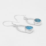 925 Sterling Silver Malachite Fiber Earrings