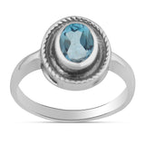 Blue Topaz Silver Ring