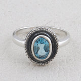 Blue Topaz Silver Ring