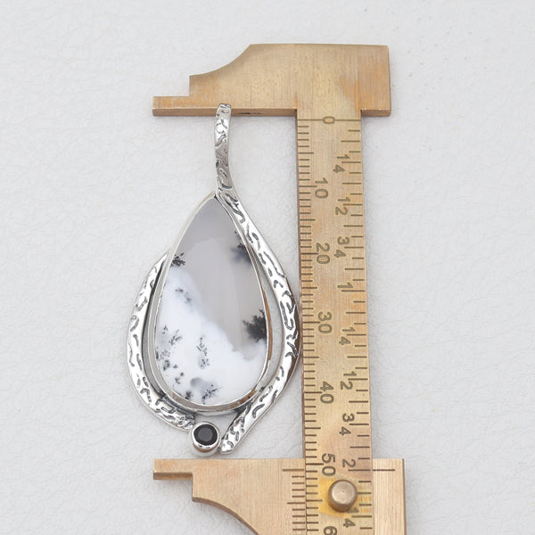 Dendritic Opal Silver Pendants