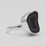 Coconut Druzy Silver Rings