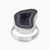 Coconut Druzy Silver Rings