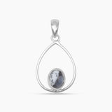 Dendritic Opal Silver Drop Pendants