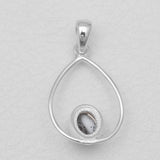 Dendritic Opal Silver Drop Pendants