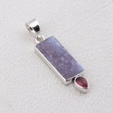 925 Sterling Silver Calcite drusy Pendant