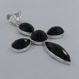 Black Onyx Gemstone 925 Sterling Silver Pendant