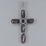 Natural Fresh Water Pearl Cross Silver Pendant