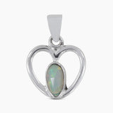 Ethiopian Opal Silver Designer Heart Pendants