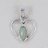 Ethiopian Opal Silver Designer Heart Pendant