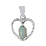 Ethiopian Opal Silver Designer Heart Pendant