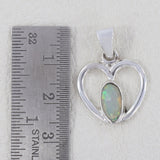 Ethiopian Opal Silver Designer Heart Pendant