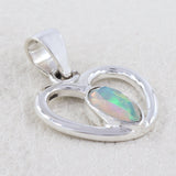 Ethiopian Opal Silver Designer Heart Pendant