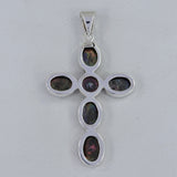 Natural Dark Gray Fresh Water Silver Pendant