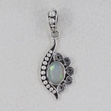 Natural Ethiopian Opal Silver Designer Pendant