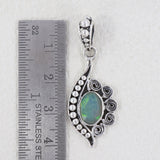 Natural Ethiopian Opal Silver Designer Pendant