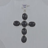 Black Star Gemstone 925 Sterling Silver Pendant