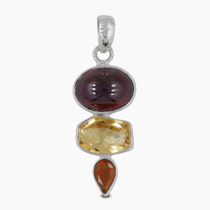 925 Sterling Silver Hessonite Pendants