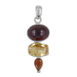 925 Sterling Silver Hessonite Pendant