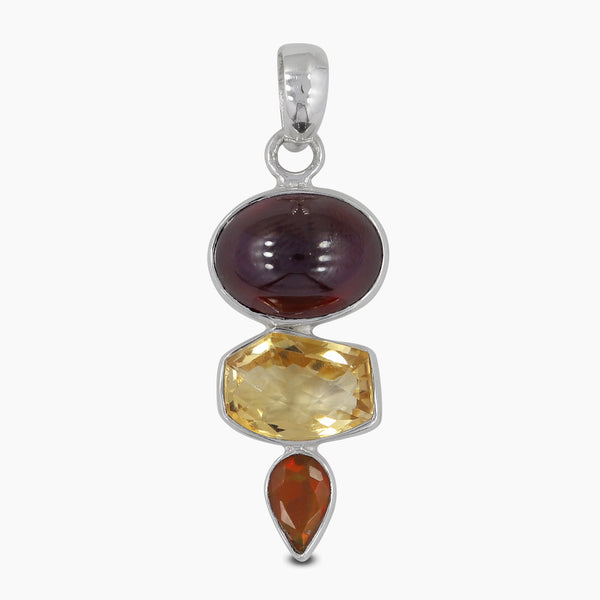 925 Sterling Silver Hessonite Pendants
