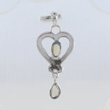 Herkimer Diamond Heart Shape Drop Pendant