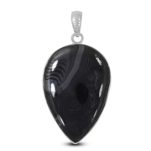 Psilomelane Gemstone Silver Pendants