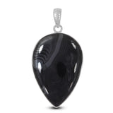 Psilomelane Gemstone Silver Pendant