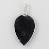 Psilomelane Gemstone Silver Pendant